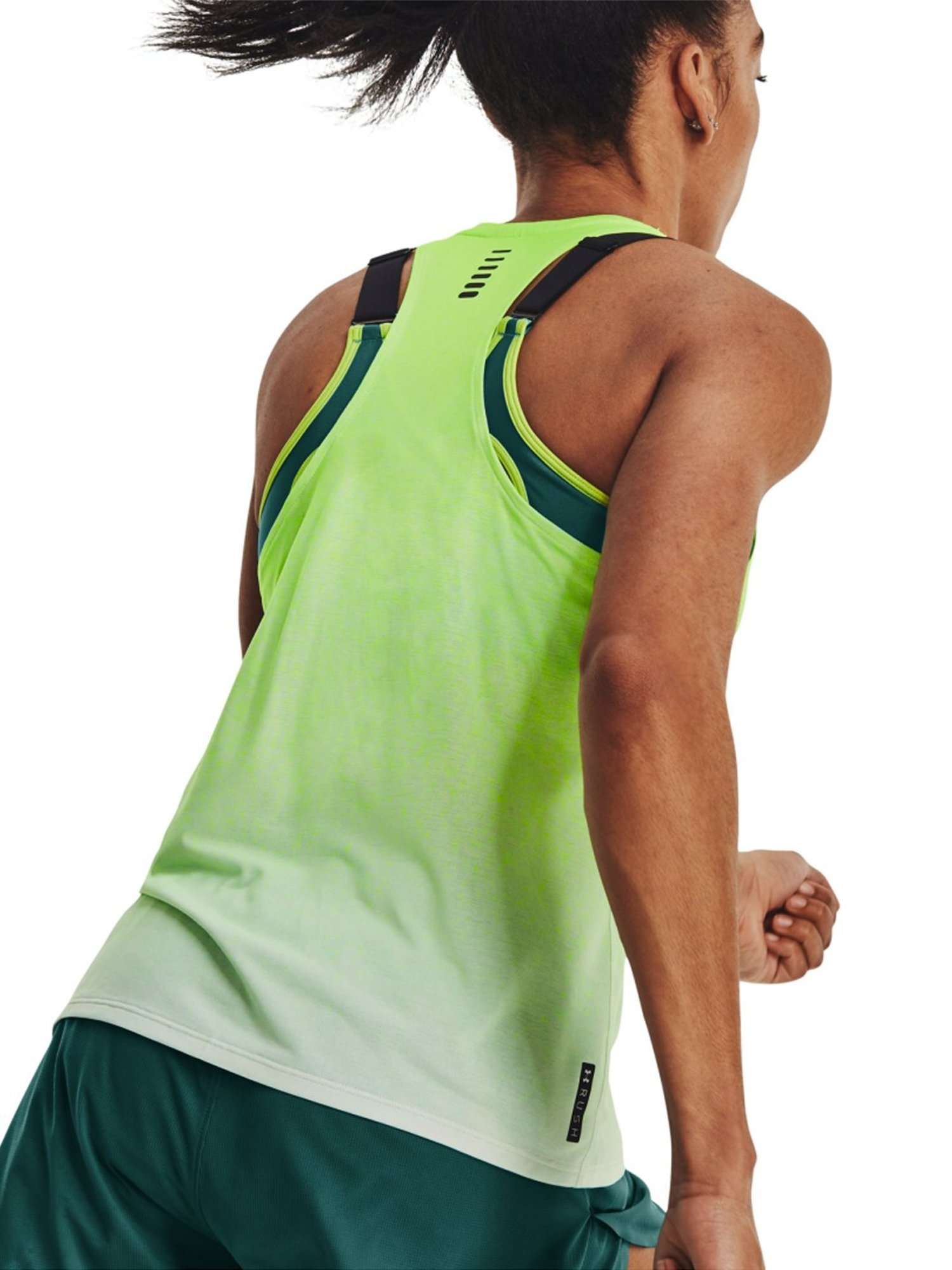 UNDER ARMOUR Green Printed Sports Tank Top