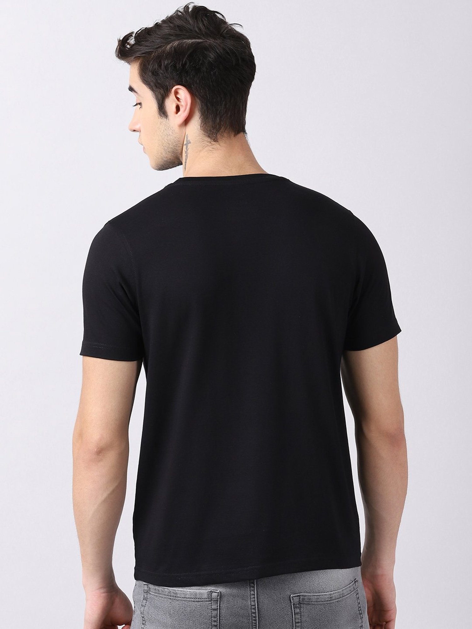 Bushirt Black Cotton Crew T-Shirt