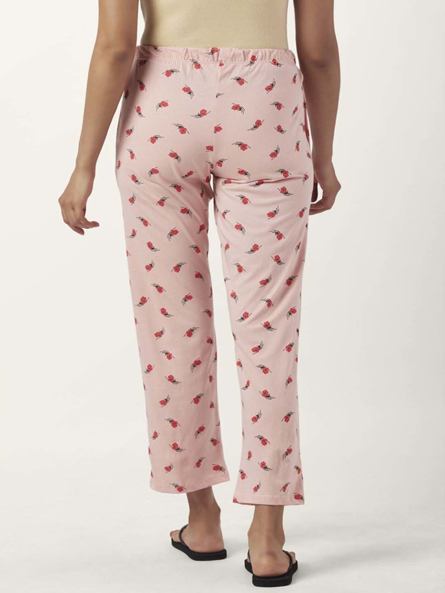 Dreamz by Pantaloons Pink Black Cotton Printed Pyjamas