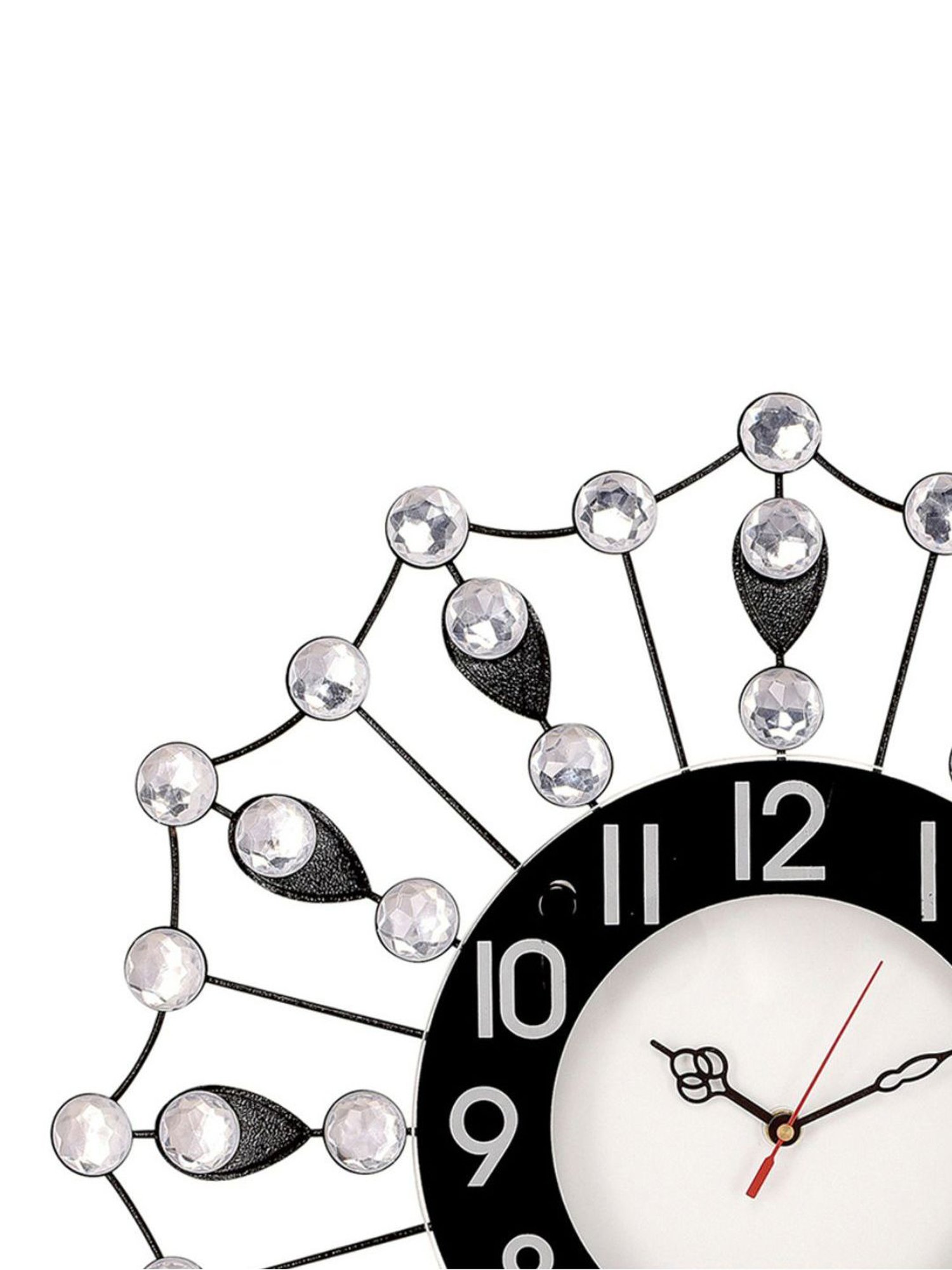 CHRONIKLE Round Silver & Black Iron Wall Clock