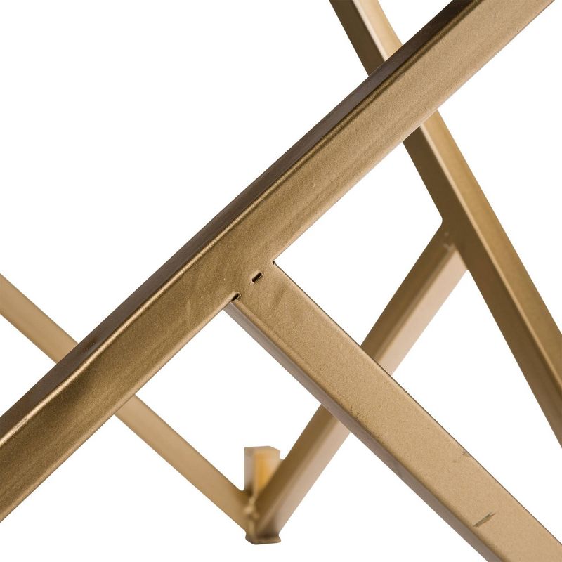 Sapphire Sequin Stool with Metal Gold Legs Blue - Glitzhome