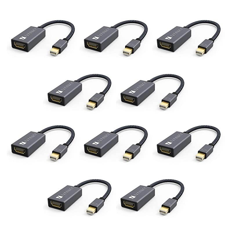 HDMI to VGA 5 Pack  GoldPlated HDMI to VGA Adapter Male to Female for Computer Desktop Laptop PC Monitor Projector HDTV Chromebook Raspberry Pi Roku Xbox and More Black