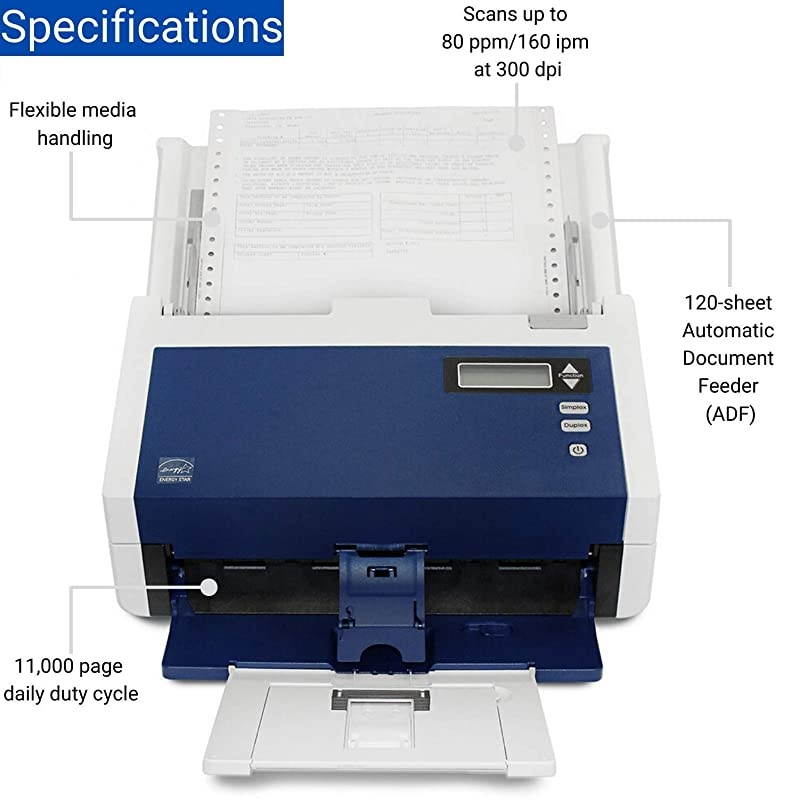 DocuMate 6480 Duplex Document Scanner for PC, Automatic Document Feeder (ADF)
