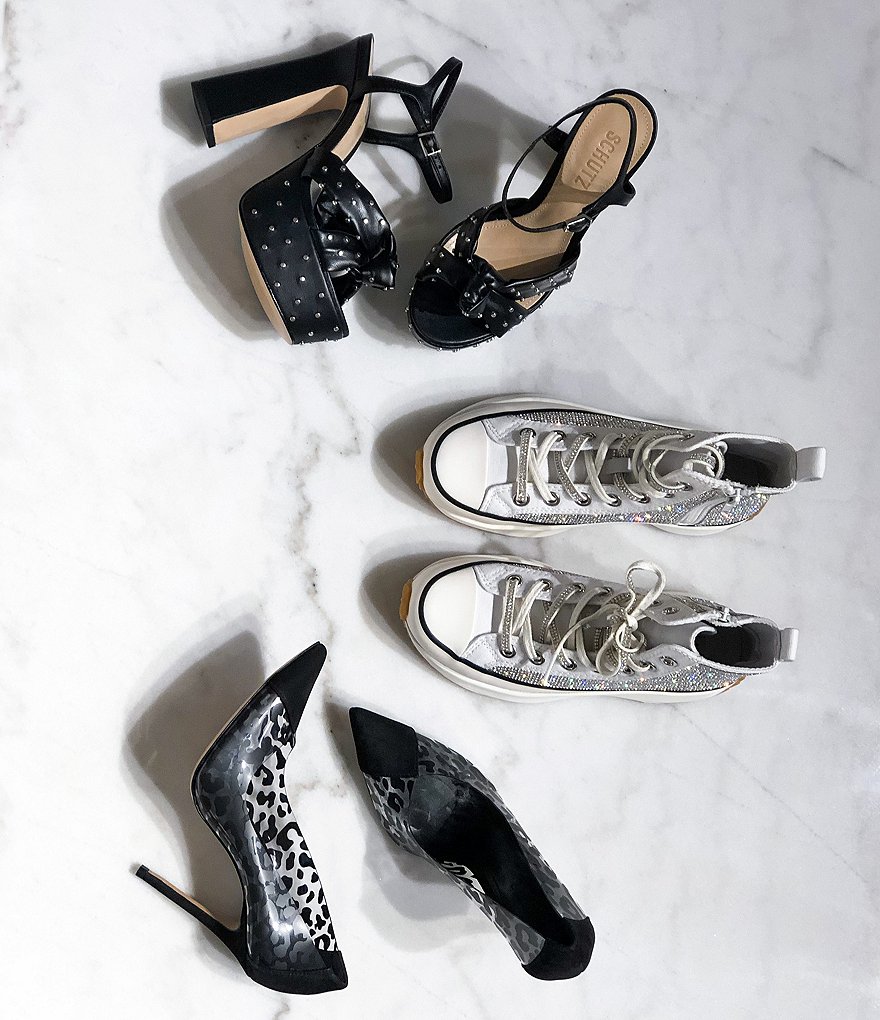 Schutz Cendi Clear Animal Print Pumps