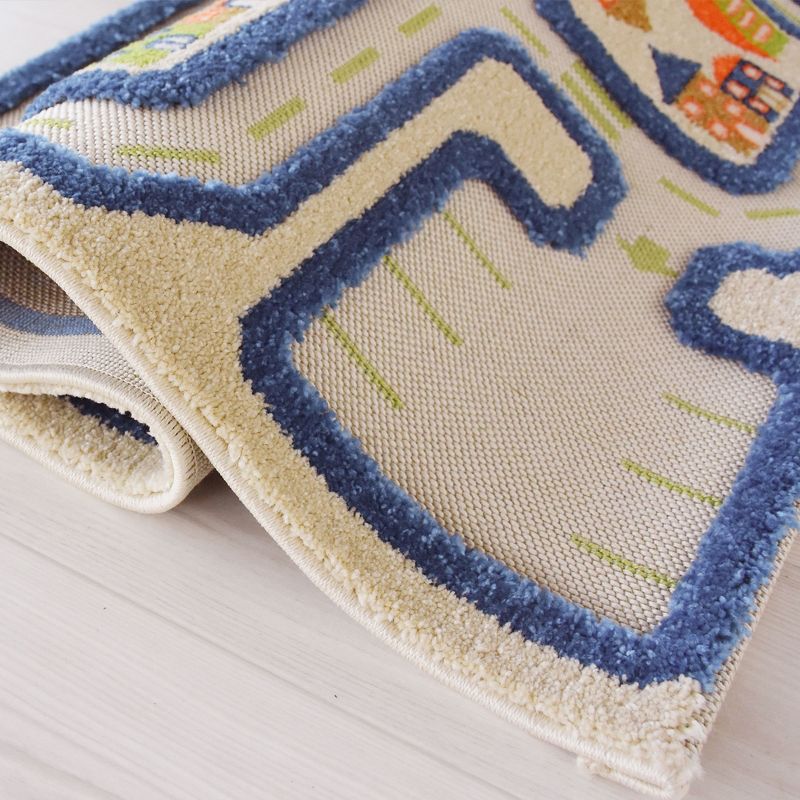 IVI 3D Play Carpets 121MD033MA80120 44.5 x 31.5 Inch Traffic Educational Toddler Mat Rug for Bedroom, Kids Den, or Playroom, Small