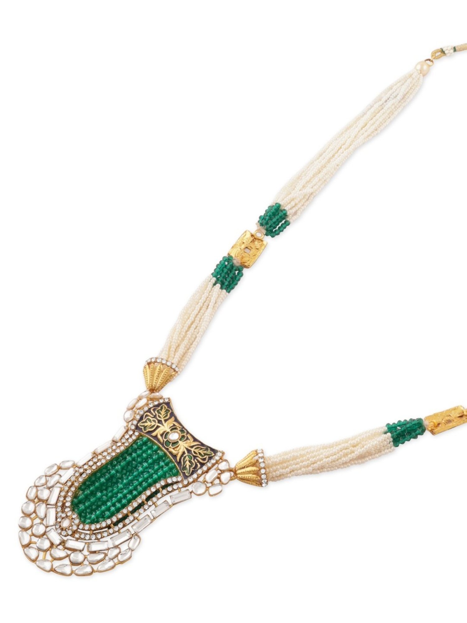 Sri Jagdamba Pearls White Alloy Classic Necklace & Earring Set