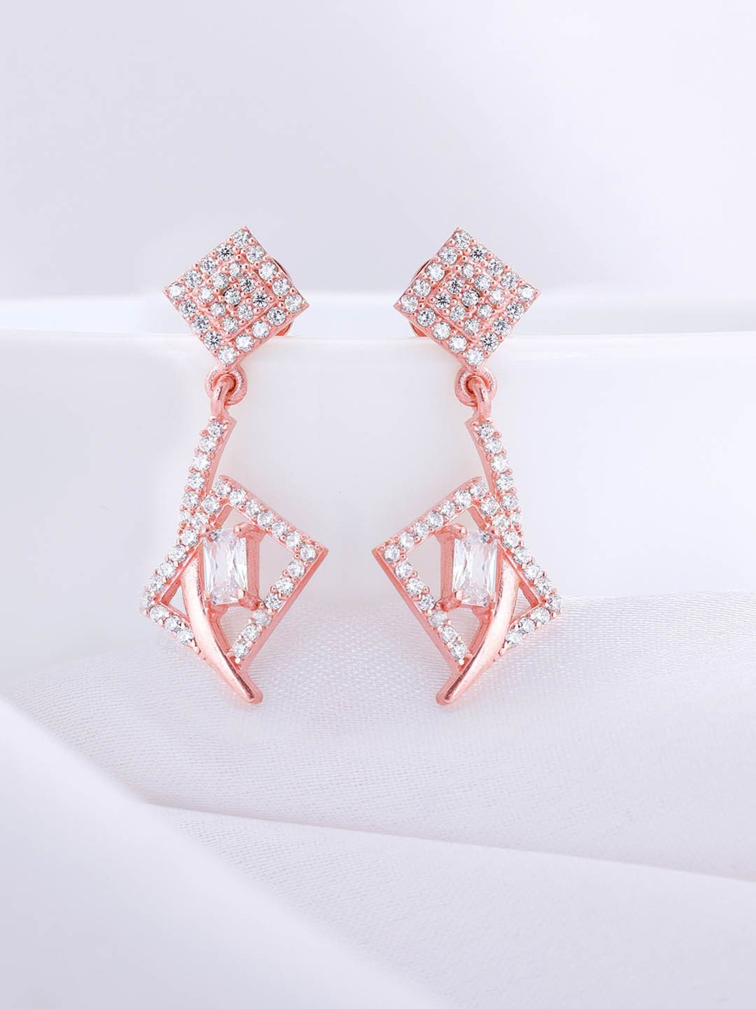 GIVA Love All Around 925 Silver Studded Twig Drop Earrings for Women & Girls