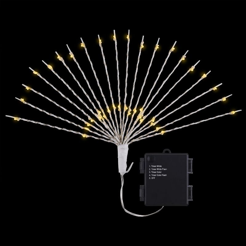 Mr. Christmas Outdoor LED Starburst Positionable Pathway Stakes - Set of 3 - White - 9"