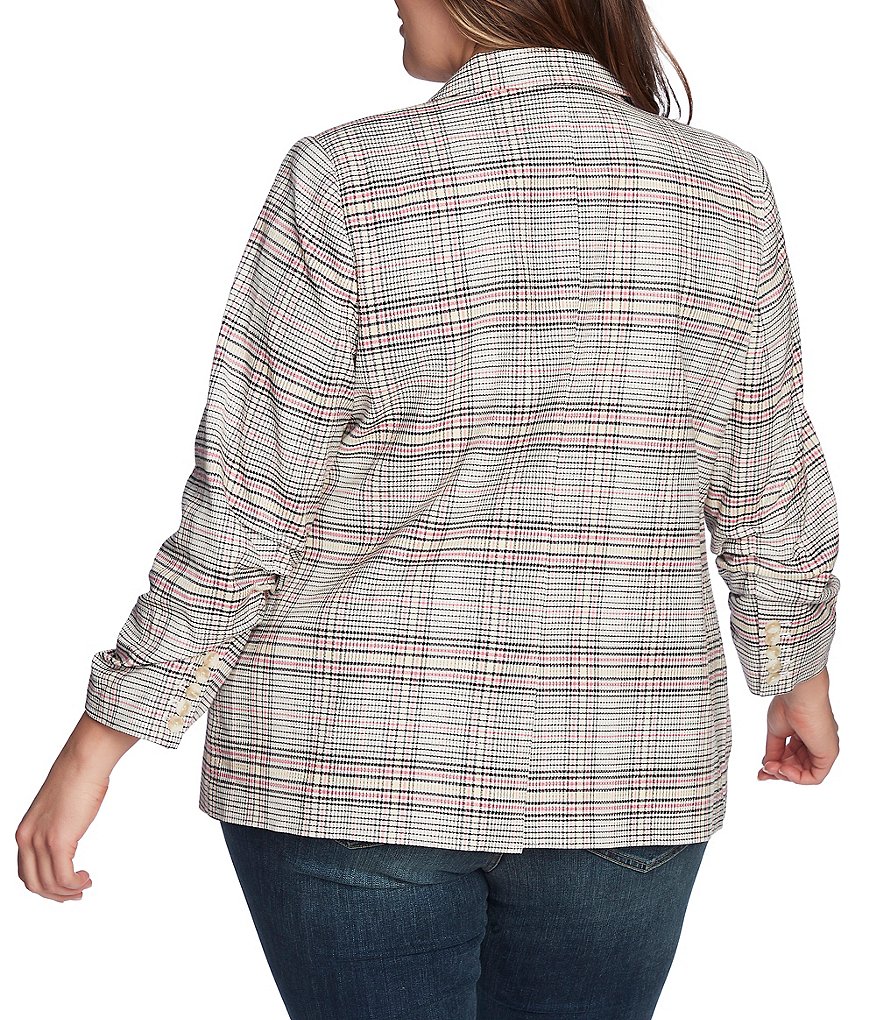 Ali Miles Plus Size Mixed Animal Print Open-Front Drop Needle Onion Skin Jacket