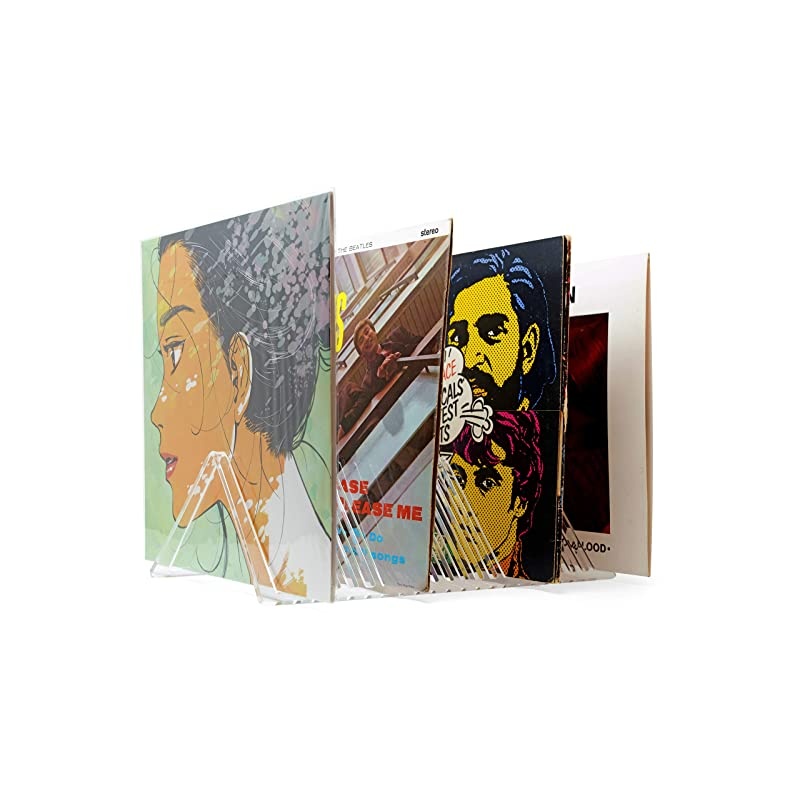 Vyramid Vinyl Record Storage Record Holder for Albums - Vinyl Organizer Record Album Storage Fits 7" 10" 12" Discs 78 RPM - Acrylic Vinyl Storage Rack Holds 12LPs - One Pack