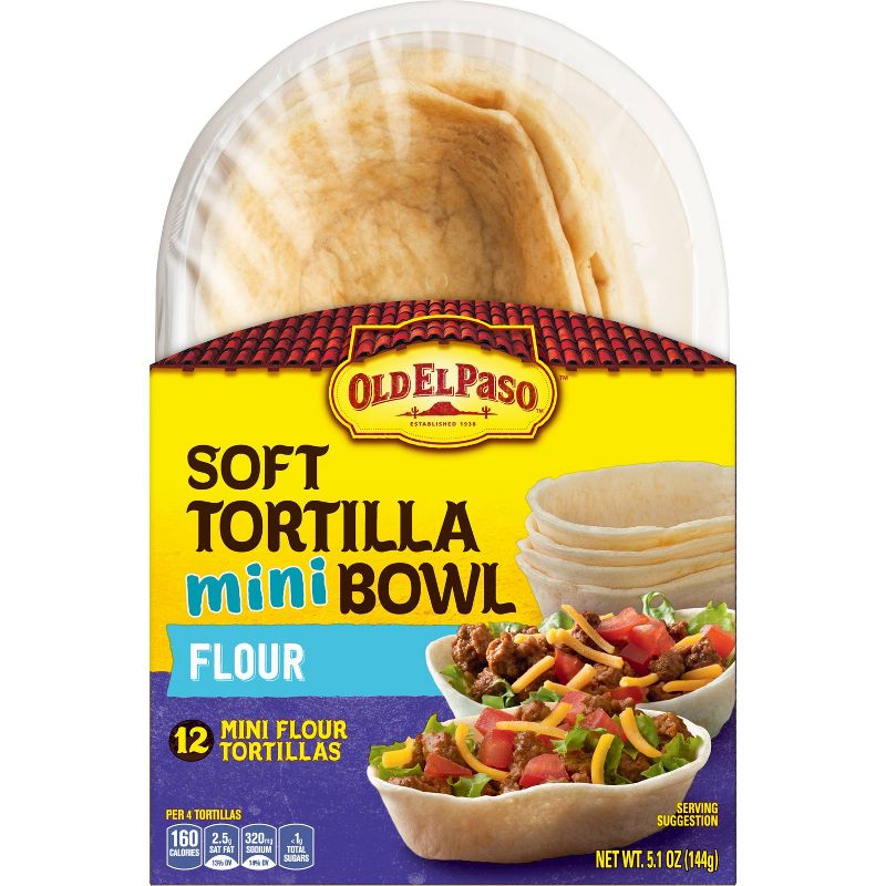 Old El Paso Soft Flour Tortilla Mini Bowls - 5.1oz/12ct