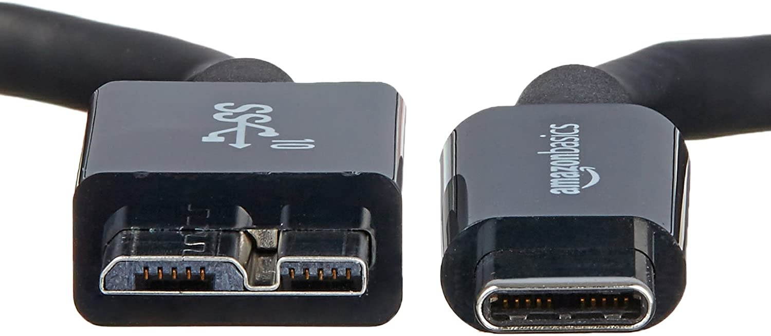 AmazonBasics USB Type-C to Micro-B 3.1 Gen2 Charger Cable - 3 Feet (0.9 Meters) - Black