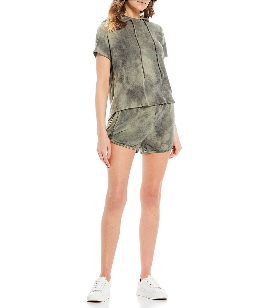 Moa Moa Mid-Rise Tie-Dye Knit Shorts
