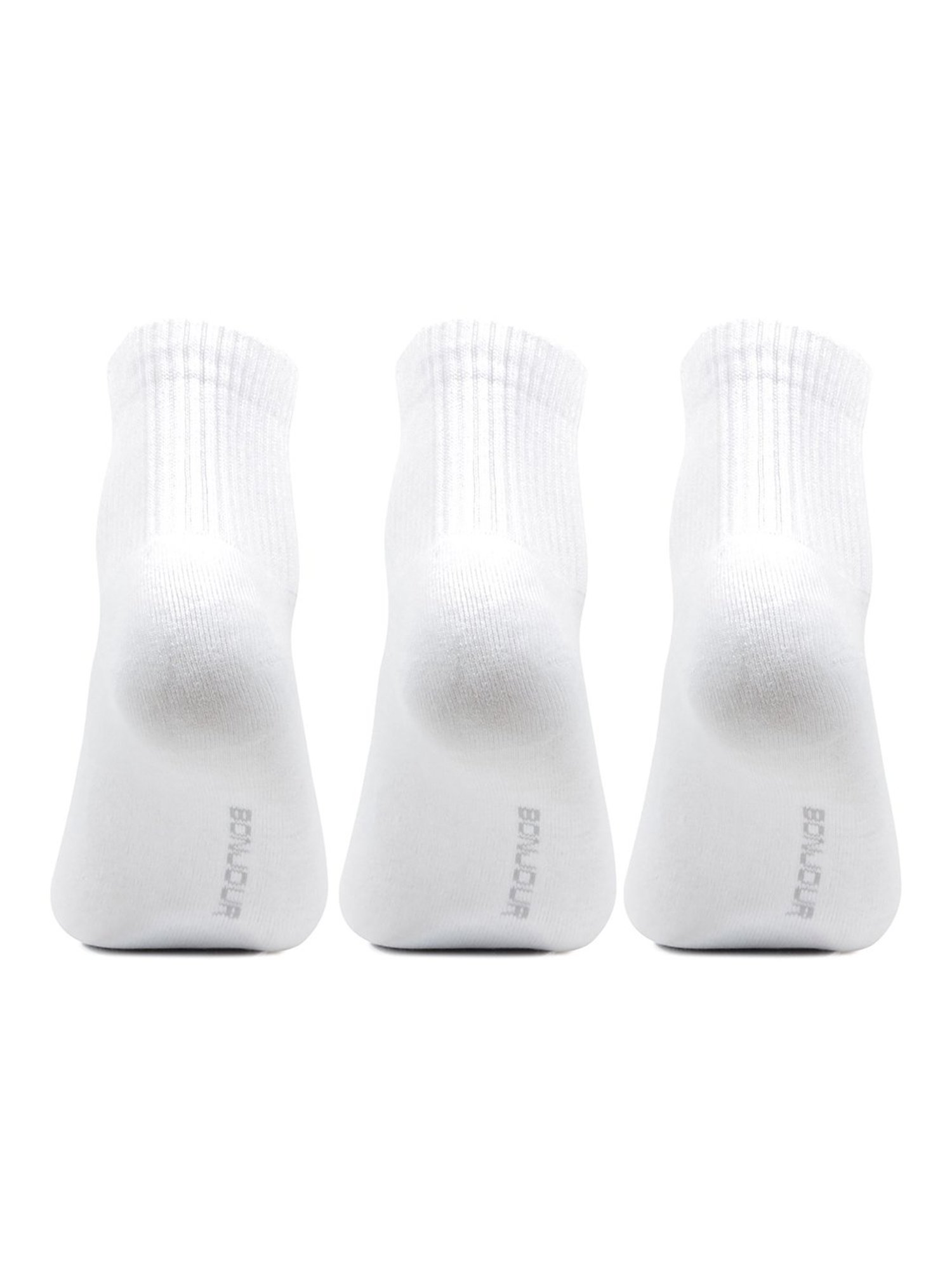 Bonjour White Self Design Socks - Pack of 3