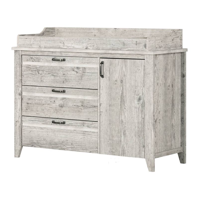 Hankel Changing Table - Pure White and Weathered Oak - South Shore