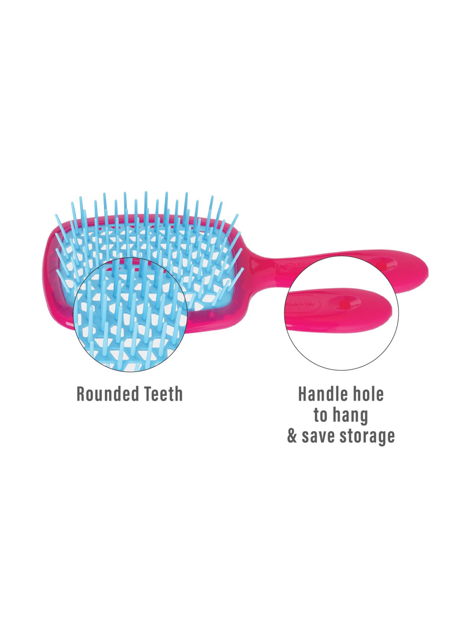 Janeke 1830 Professional Pink & Turquoise Two-Color Super Brush