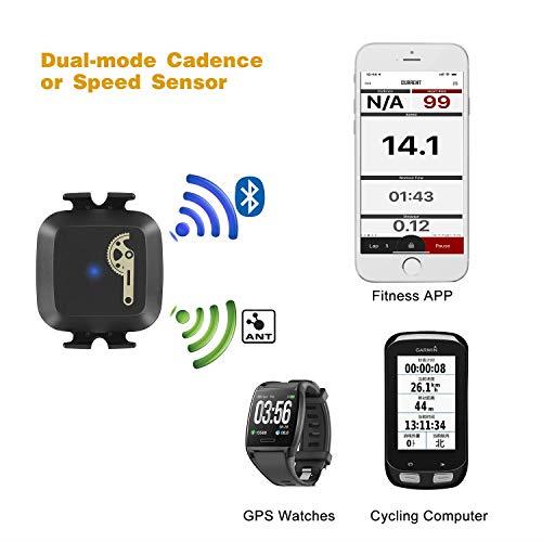 Speed Cadence Sensor ANT+ Bluetooth Technology Wireless Waterproof for iPhone Android and Bike Computers