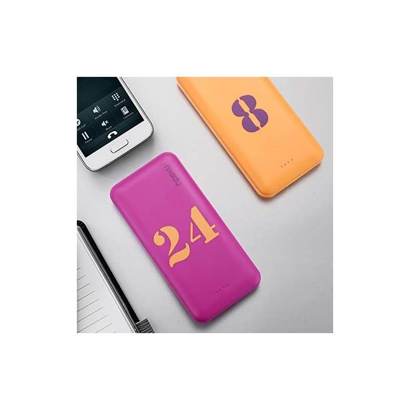 2Pack  10000mAh Dual USB Portable Charger Fast Charging Power Bank with USB C Input Backup Charger for iPhone X Galaxy S9 Pixel 3 and etc Yellow amp Purple