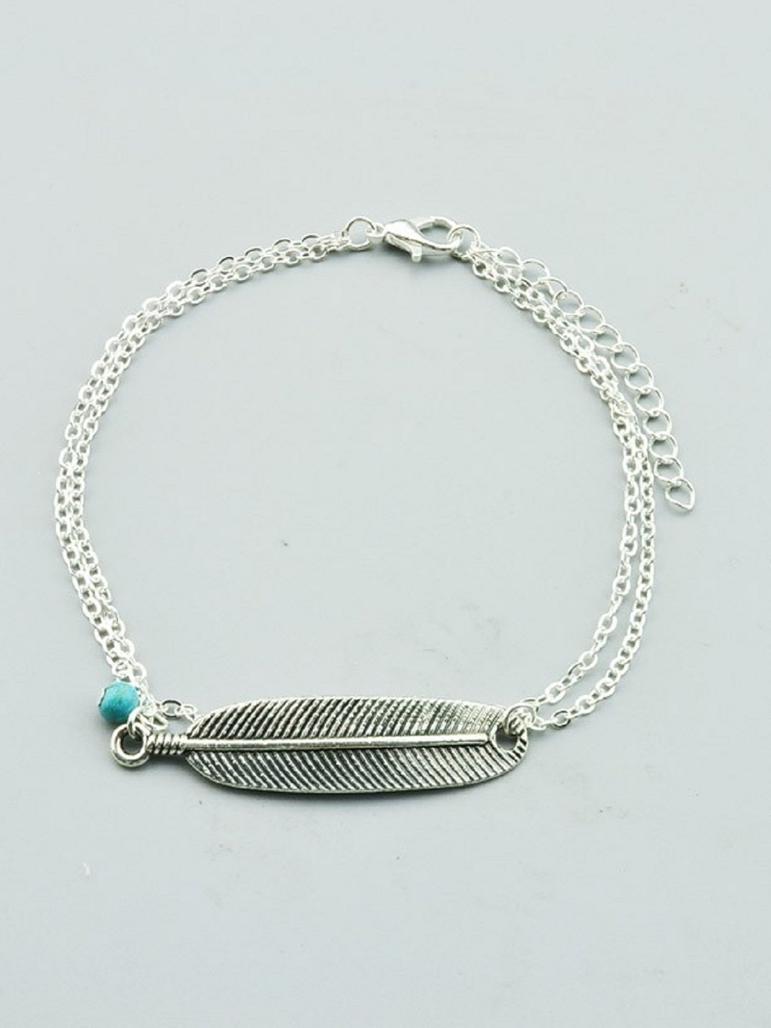 OOMPH Silver Leaf Boho Fashion Stylish Latest Anklet for Women
