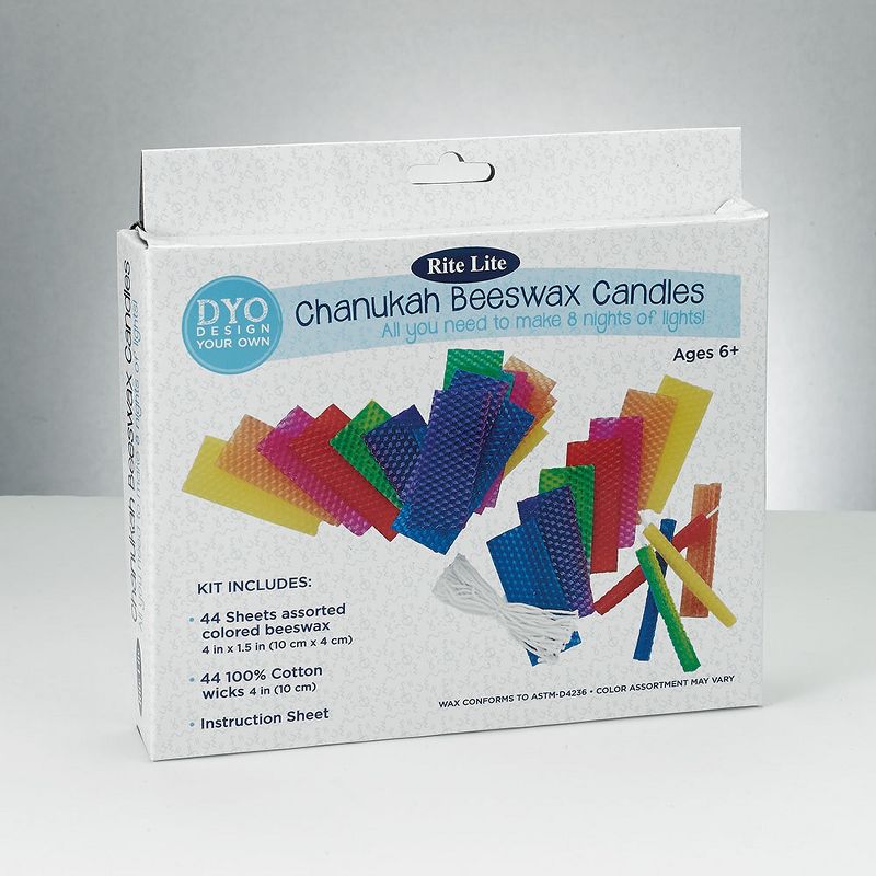 Rite Lite 4" Beeswax Honeycomb Hanukkah Candle Kit - Red/Yellow