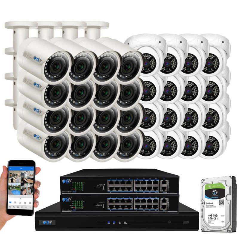GW 8 Channel H.265 HEVC NVR w/ 4K HDMI Output 5MP Security System, 8 x HD 5MP IP PoE Camera (2592 x 1920p) In/Outdoor Digital WDR - 5 Megapixel (More Pixels Than 1080P, 300% More Detailed Than 720P)