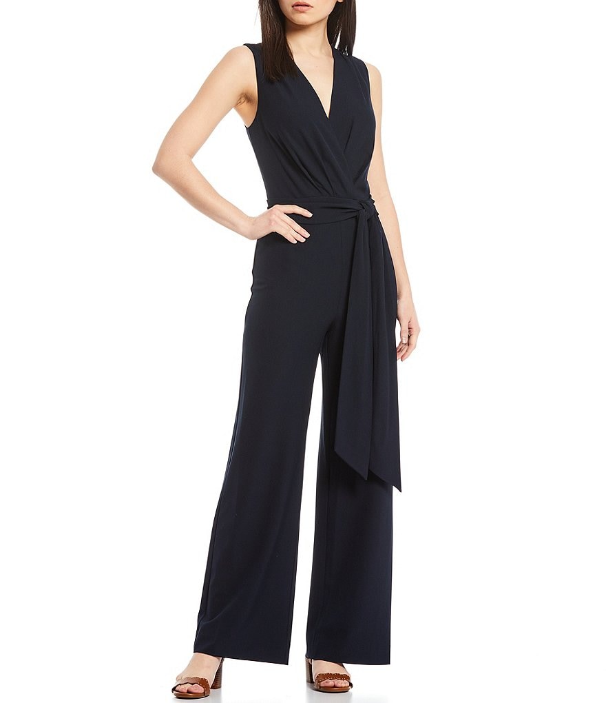 Alex Marie Lexy V-Neck Wrap Sleeveless Jumpsuit