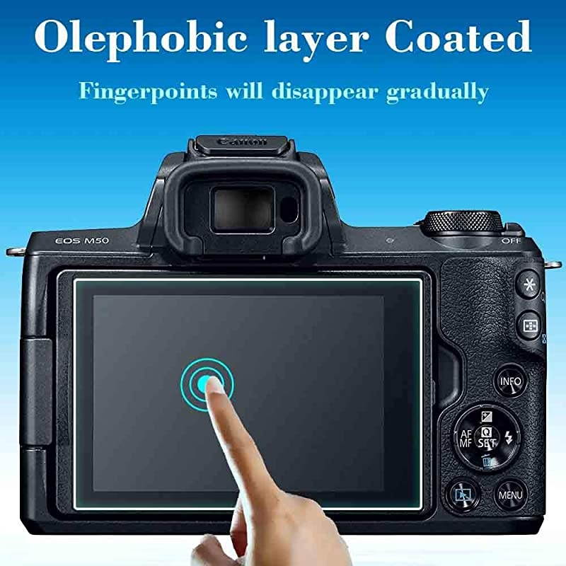 M50 Screen Protector for Canon EOS M50 M100 Rebel SL2EOS 200D DSLR Camera amp Hot Shoe Cover2+3Pack 03mm 9H Hardness Tempered Glass Flim AntiScrach AntiFingerprint AntiBubble