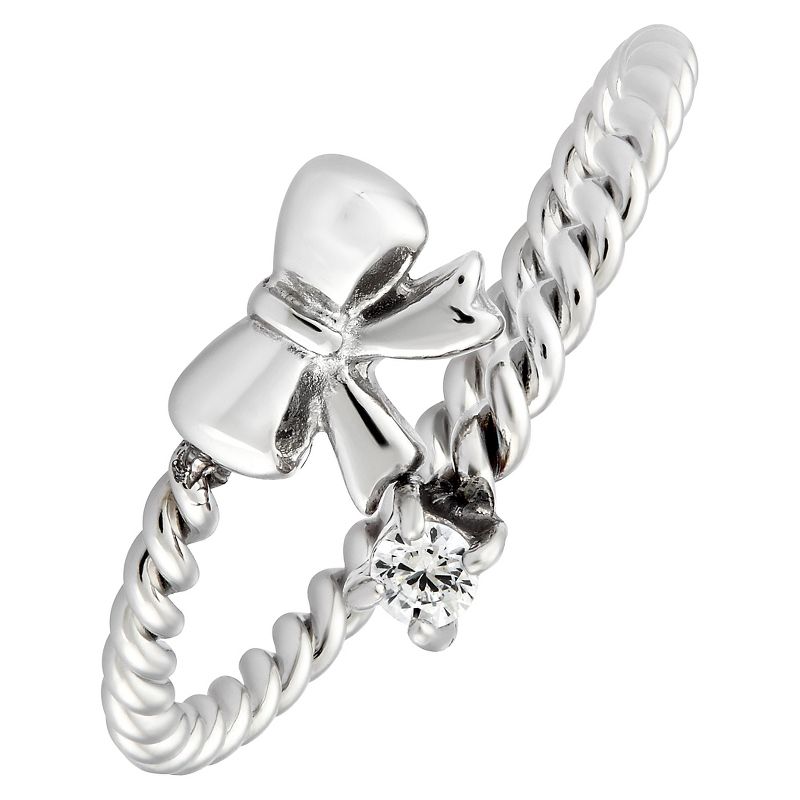 West Coast Jewelry Stainless Steel Twisted Rope Bow with Cubic Zirconia Wrap Around Band Ring (9)