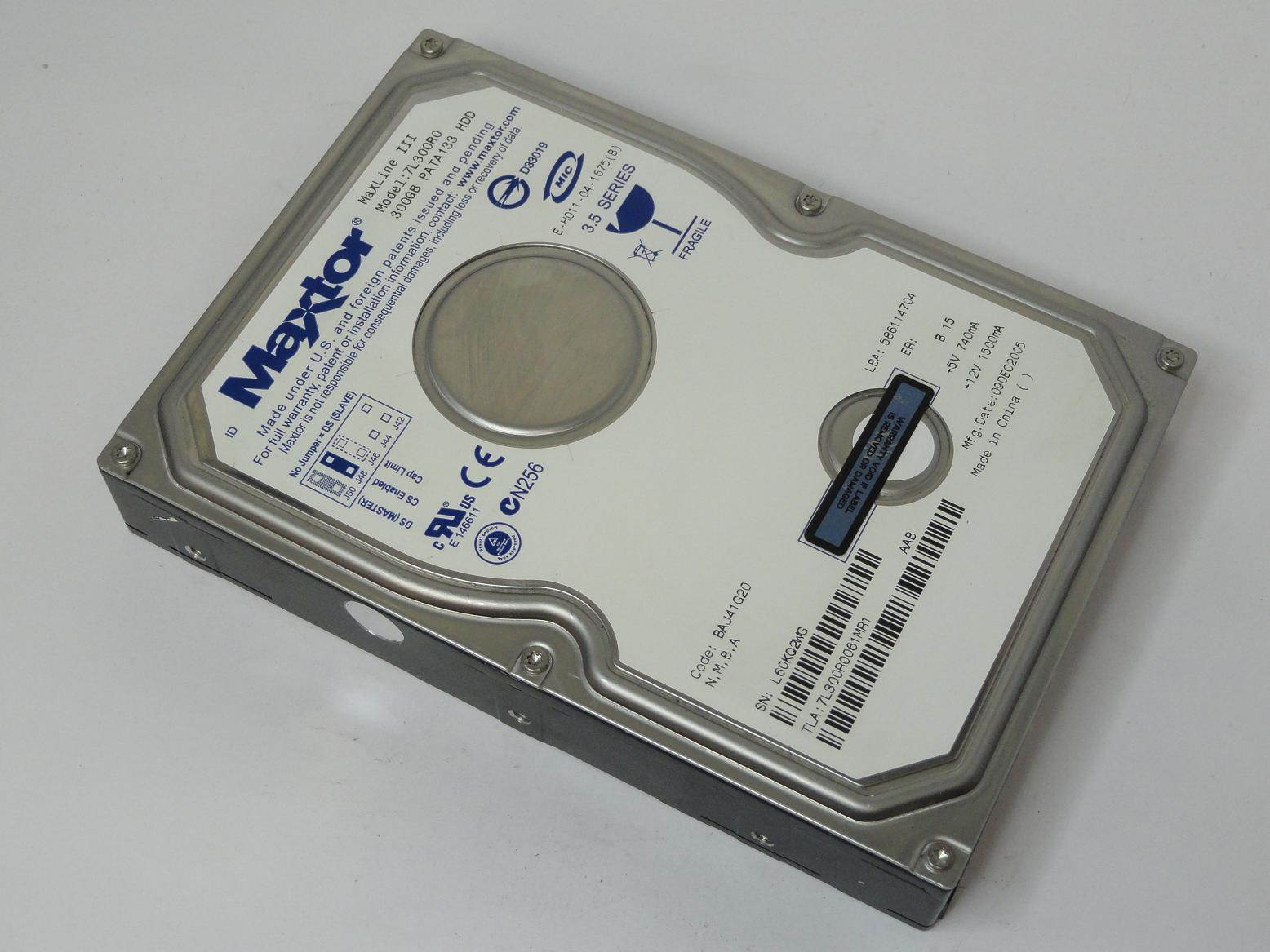 Maxtor 7L300R0 MaXLine III III 300 GB Hard Drive - 3.5" Internal - IDE (IDE Ultra ATA/133 (ATA-7))