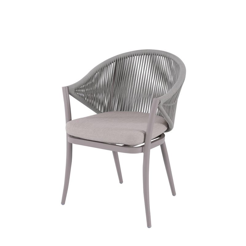 7pc Outdoor Aluminum Rope Dining Set Brown - Nuu Garden