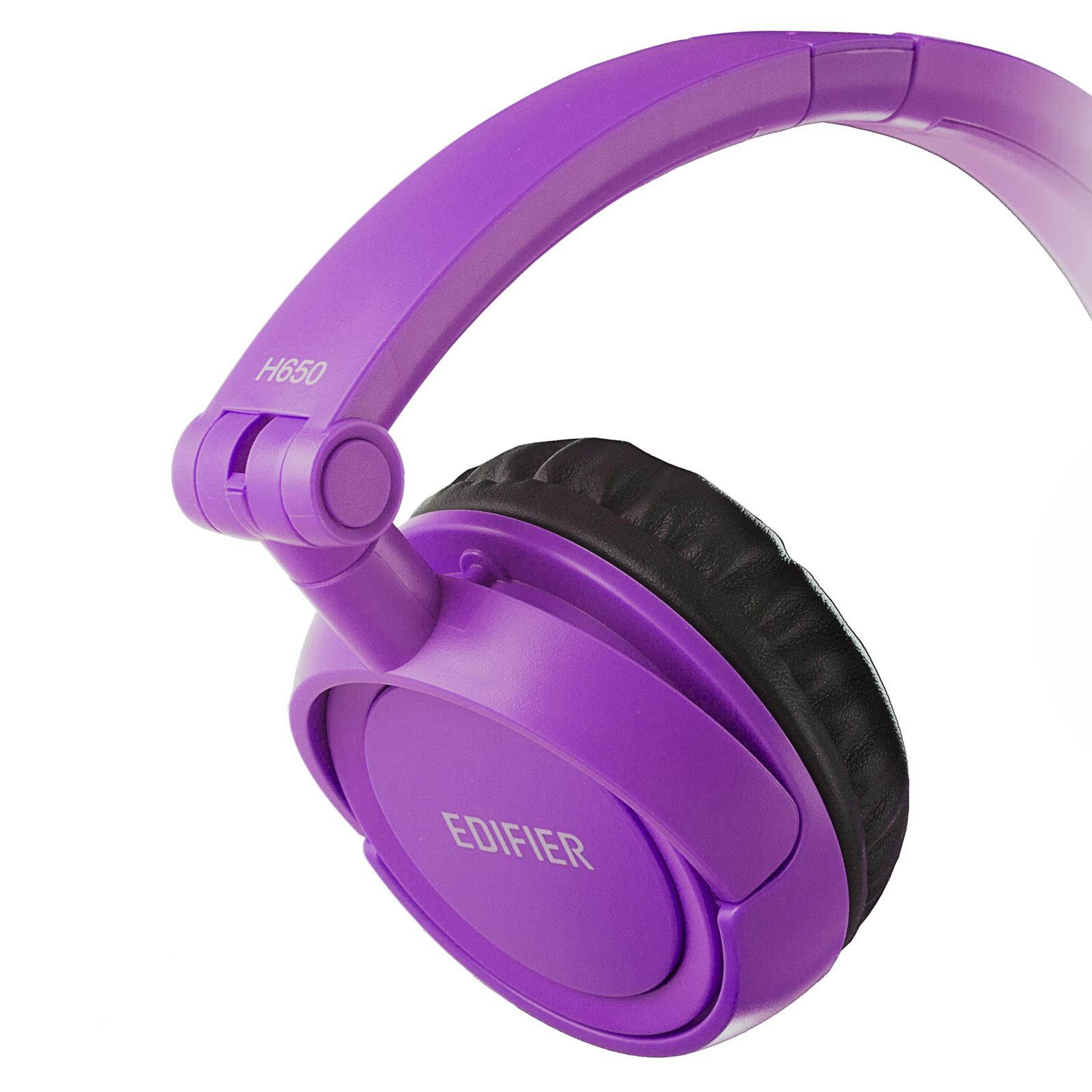 Edifier H650 Headphones - Hi-Fi On-Ear Foldable Noise-Isolating Stereo Headphone, Ultralight and Tri-fold Portable - Black White Orange Blue Violet/Purple Pink