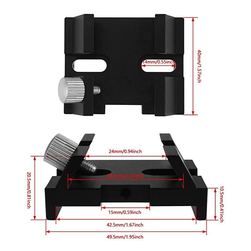 Schmidt-Cassegrain Finder Scope Base - Attach standard finder scope,Laser Pointer bracket or reflex sight bracket - The clamp in the bottom of dovetail base fits standard Vixen dovetail bar