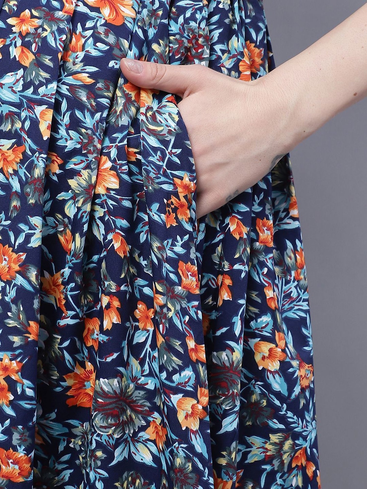 Moms Maternity Blue Printed Dress