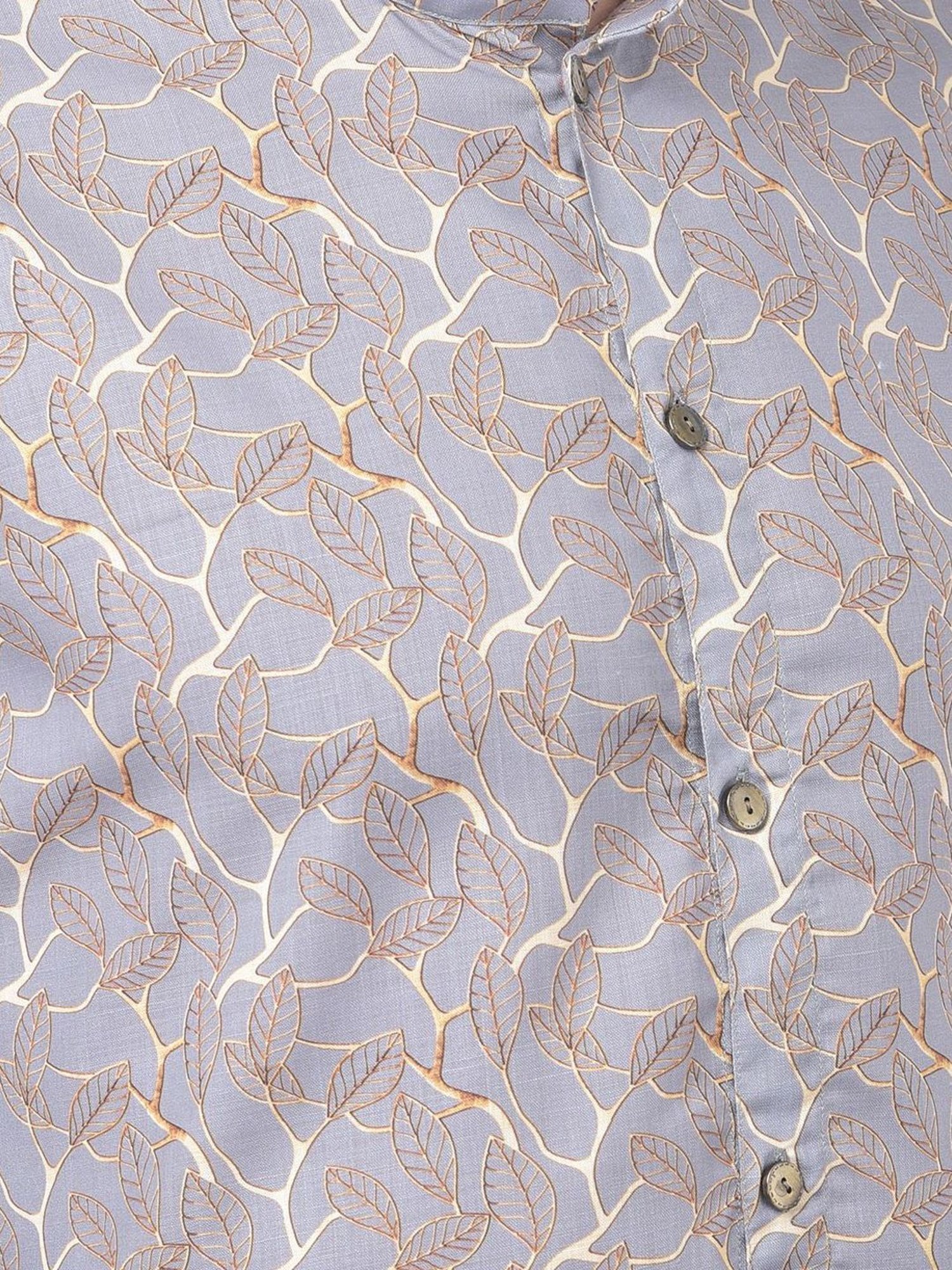 TABARD Grey Cotton Regular Fit Printed Kurta Bottom Set