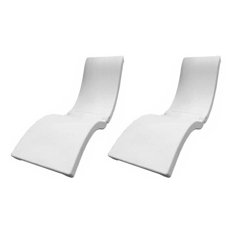 SwimWays 6052210 Portable Comfortable Terra Sol Sonoma Poolside and Floating Lounge, White (2 Pack)