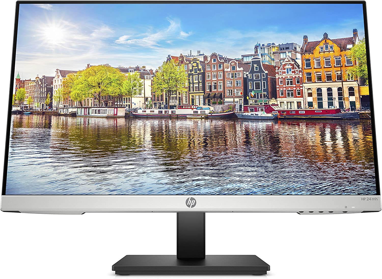 24mh FHD Monitor - Computer Monitor with 23.8-Inch IPS Display (1080p) - Built-In Speakers and VESA Mounting - Height/Tilt Adjustment for Ergonomic Viewing - HDMI and DisplayPort - (1D0J9AA#ABA)