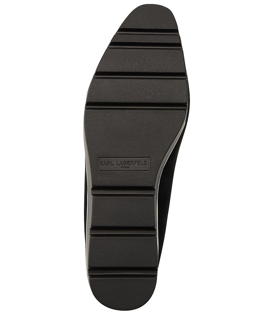 KARL LAGERFELD PARIS Bri Suede Jeweled Ornament Platform Loafers