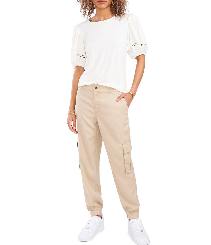 Vince Camuto Tencel Cargo Pocket Mid Rise Ankle Pants
