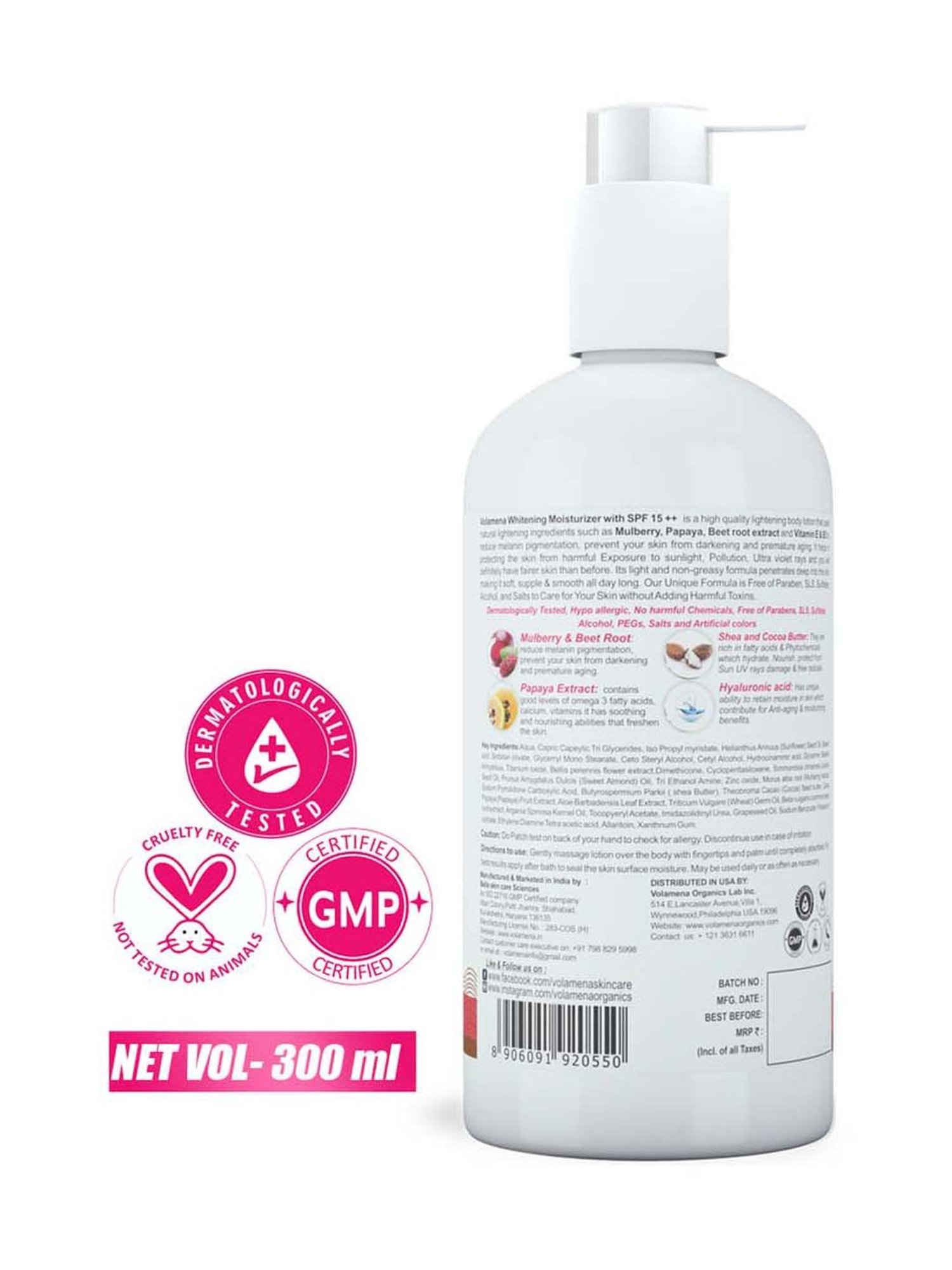 Volamena Skin Lighteing With SPF 15 Moisturizing Body Lotion - 300 ml