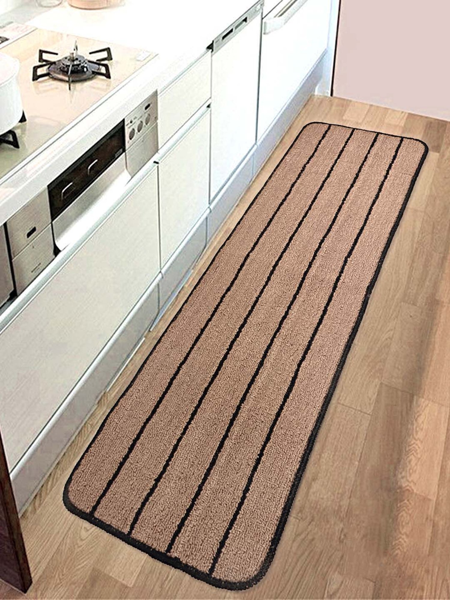 Saral Home Brown Anti Slip Kitchen Runner - Set of 1