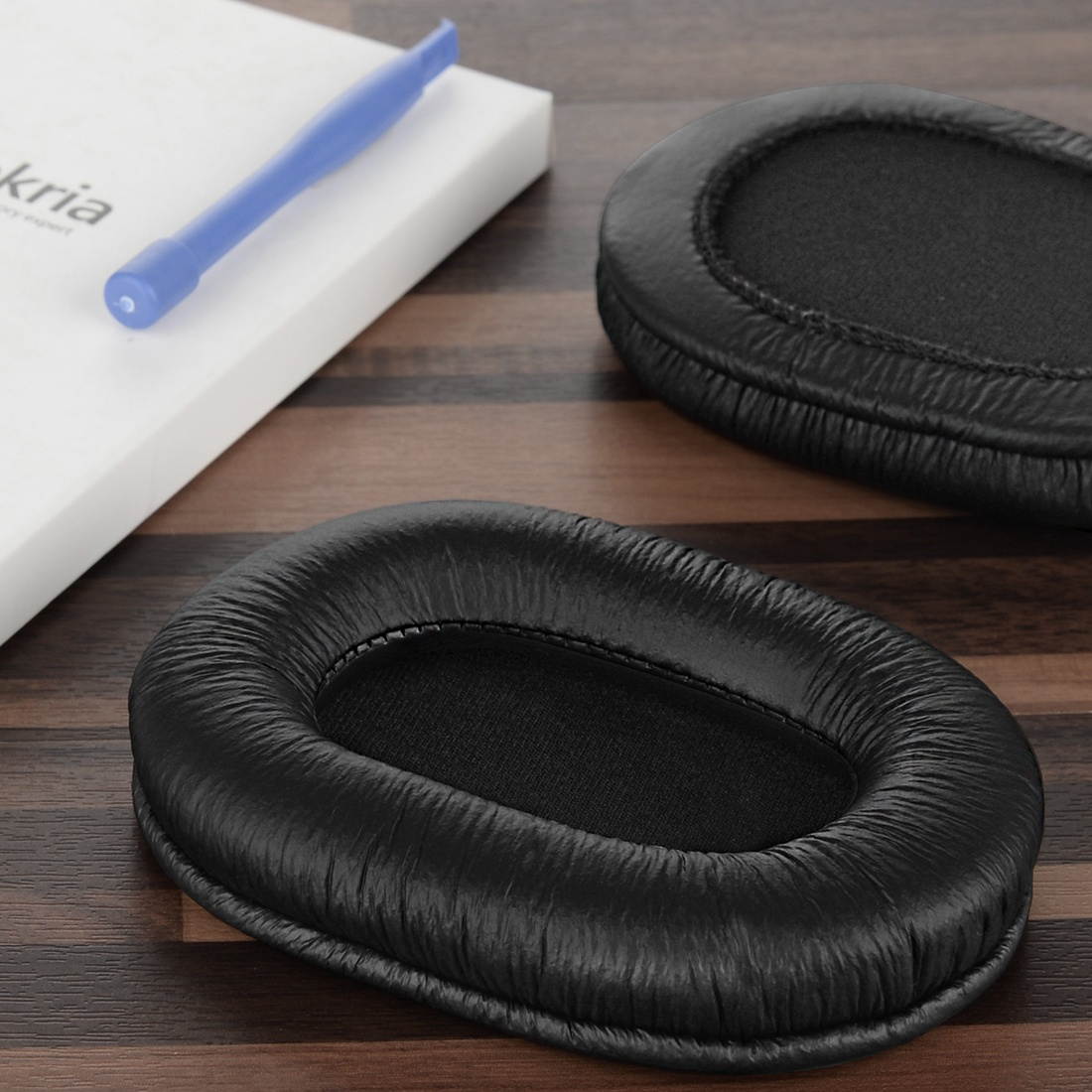 Geekria QuickFit Protein Leather Ear Pads for SONY MDR-7506, MDR-V6, MDR-CD900ST Headphones Replacement Earpads / Ear Cushion / Ear Cups, Headset Ear Cover Repair Parts (Black)