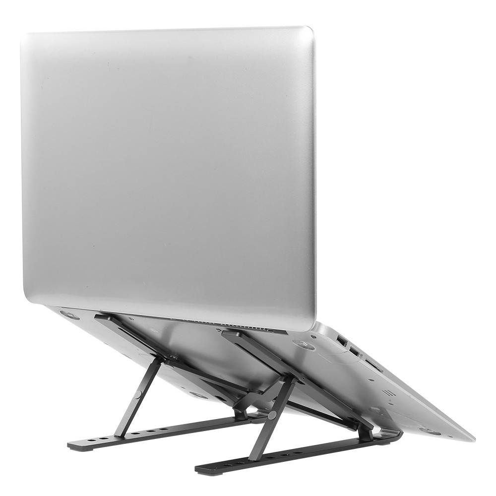 Laptop Stand Portable Aluminum Alloy Laptop Stand Foldable Non-slip Notebook Holder Black
