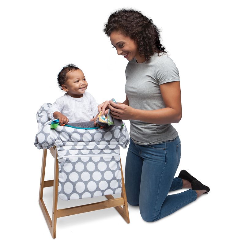 Boppy Preferred Shopping Cart and Restaurant High Chair Cover - Gray Jumbo Dots