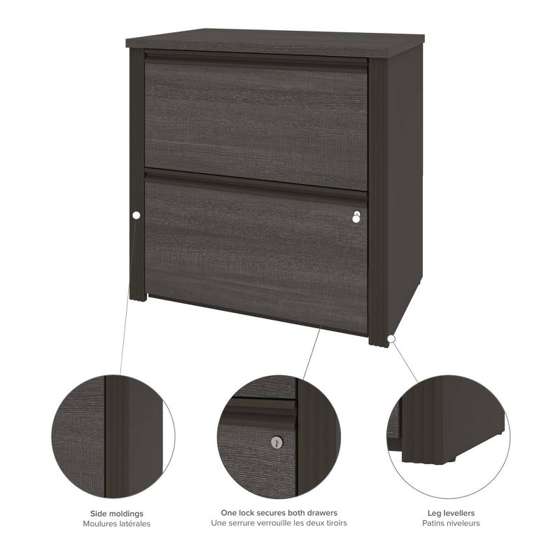 30" + Prestige File Bark Gray/Slate - Bestar