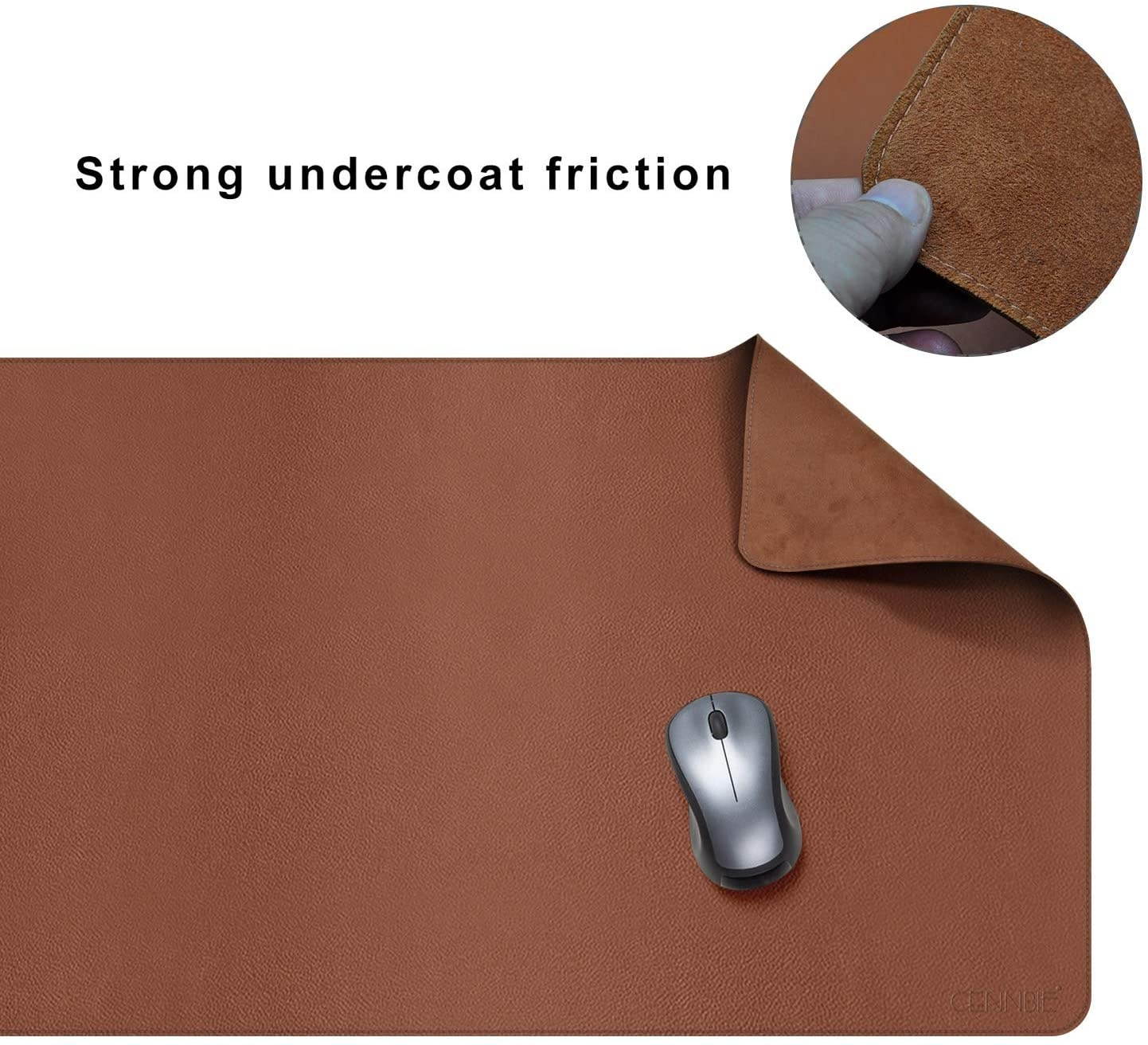 Leather Desk Pad Protector Super Large 51.18"x23.62" Desk Blotter Pad - Waterproof Writing Desk Accessories - Extended Non-Slip Rectangular, Laptop Keyboard Mouse Pad