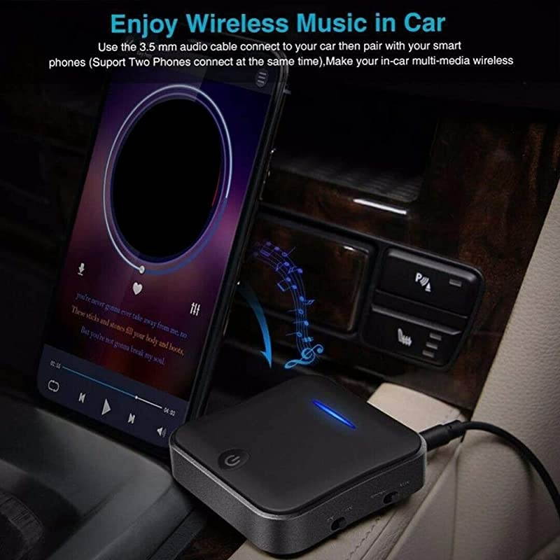 Bluetooth 50 Transmitter Receiver Adapter AptX Low Latency Bluetooth Audio Transmitter for TV PC Optical Digital Toslink35mm AuxRCAPC USB 32ft Range Dual Link No Audio Delay