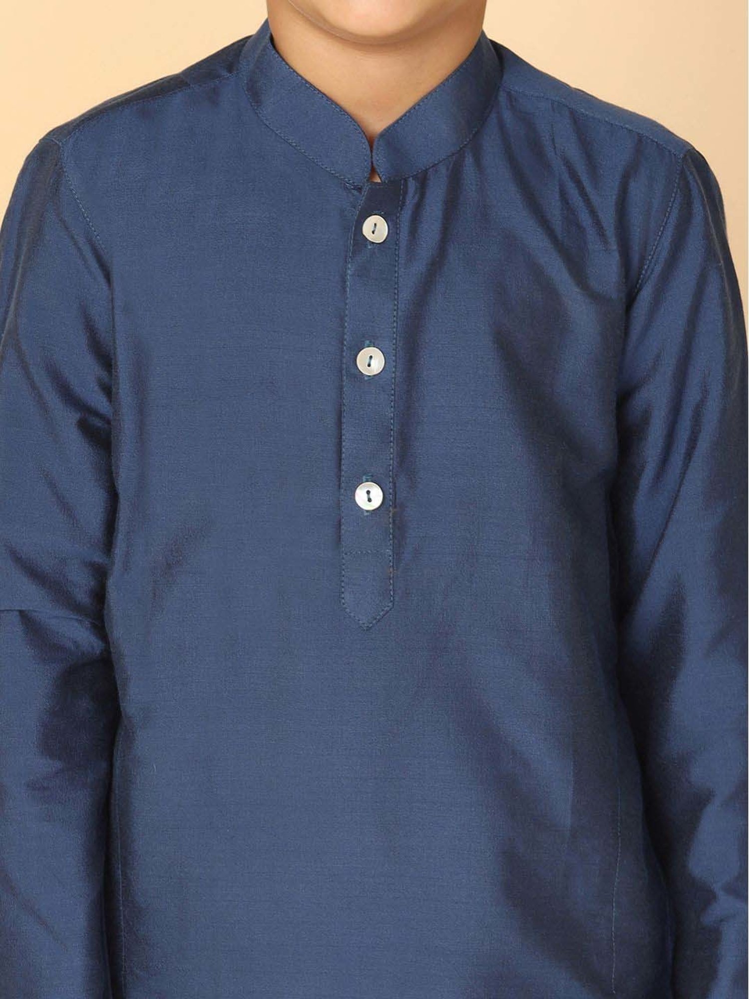 KISAH Kids Blue Regular Fit Full Sleeves Kurta Set