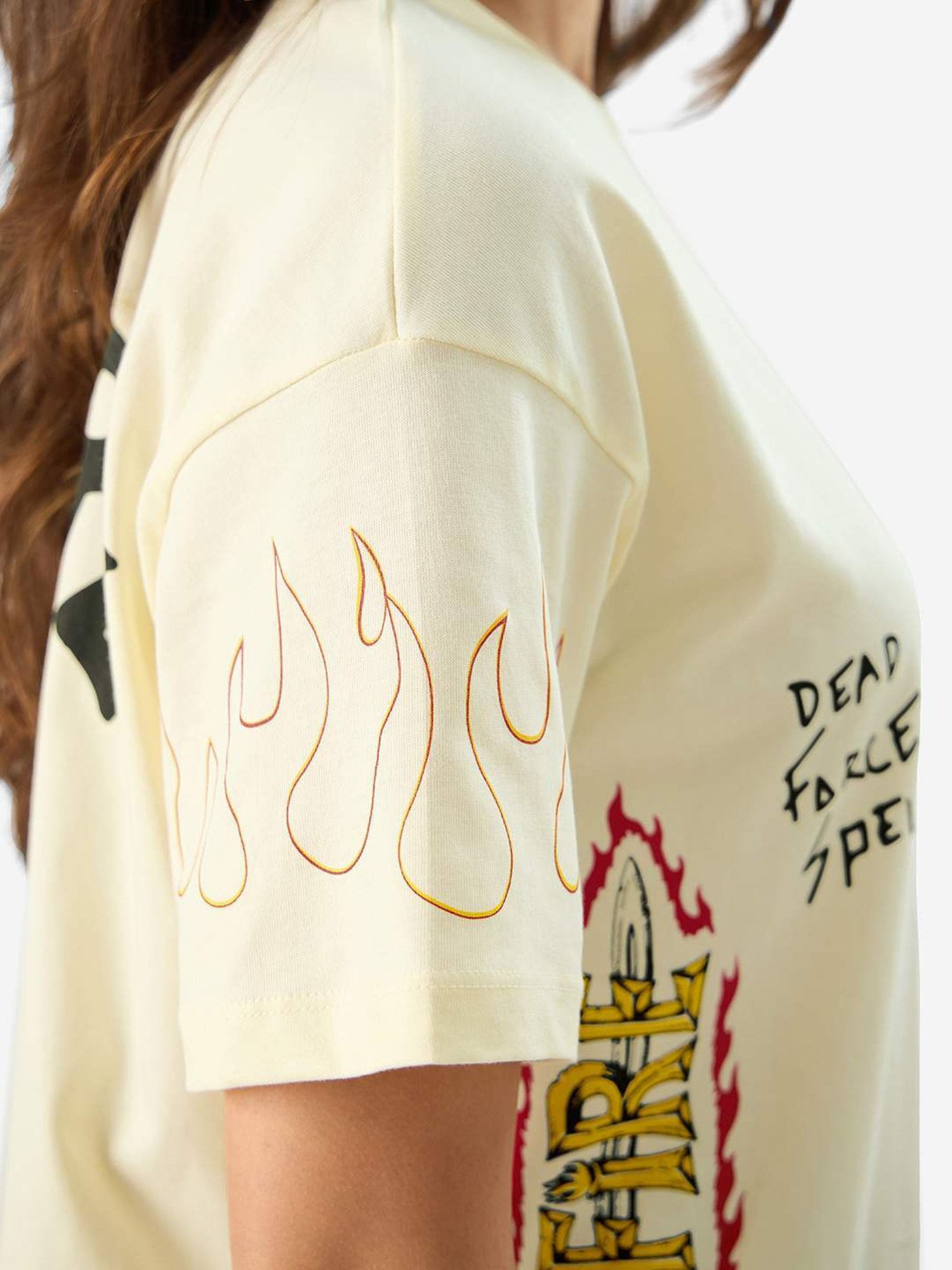 The Souled Store Off-White Cotton Printed T-Shirt