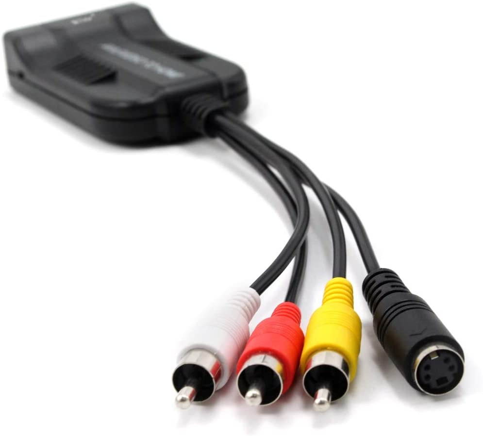 Wiistar AV CVBS to HDMI Converter Male Composite Female RCA S-Video to HDMI Adapter Support 720P 1080P for TV VHS VCR DVD