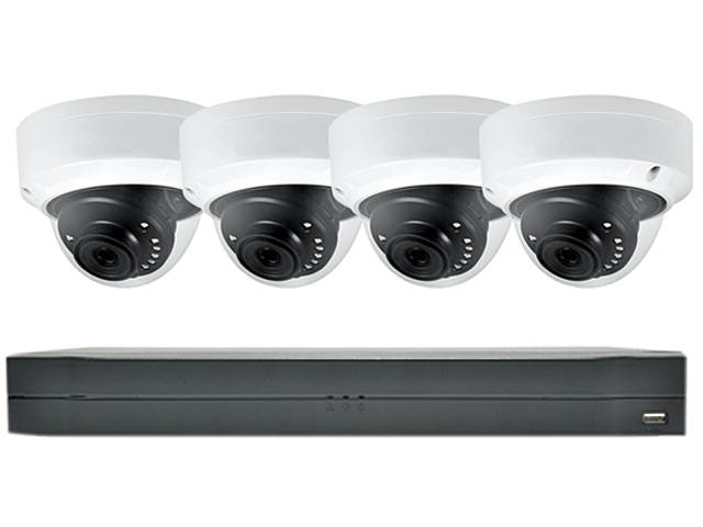 LaView Saturn Professional 4Ch DVR Surveillance System with 1TB HDD and 4x 2MP Dome Security Cameras